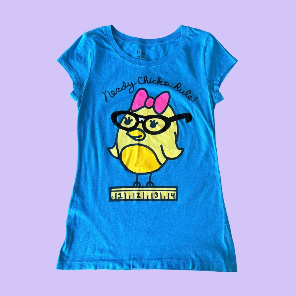 Y2K Hide & Seek "Nerdy Chicks Rule" Graphic Tee Scene Cute #17